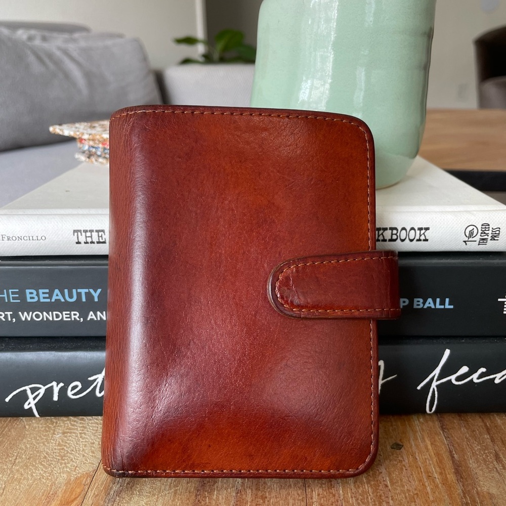 Vintage Coach British Tan Compact Clutch Wallet